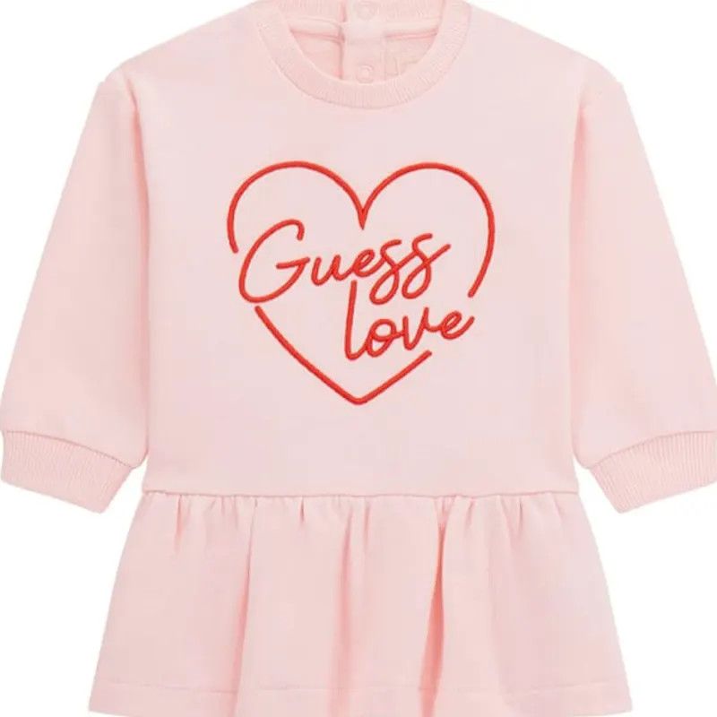 Guess A4YK02KA6R4 Baby Girl's Long Sleeve Dress & Panty Set 2PC – Ballet Pink