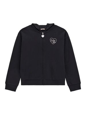 Guess J4YQ07KA6R3 Girl's Long Sleeve Zip Active Hoodie – Jet Black A996