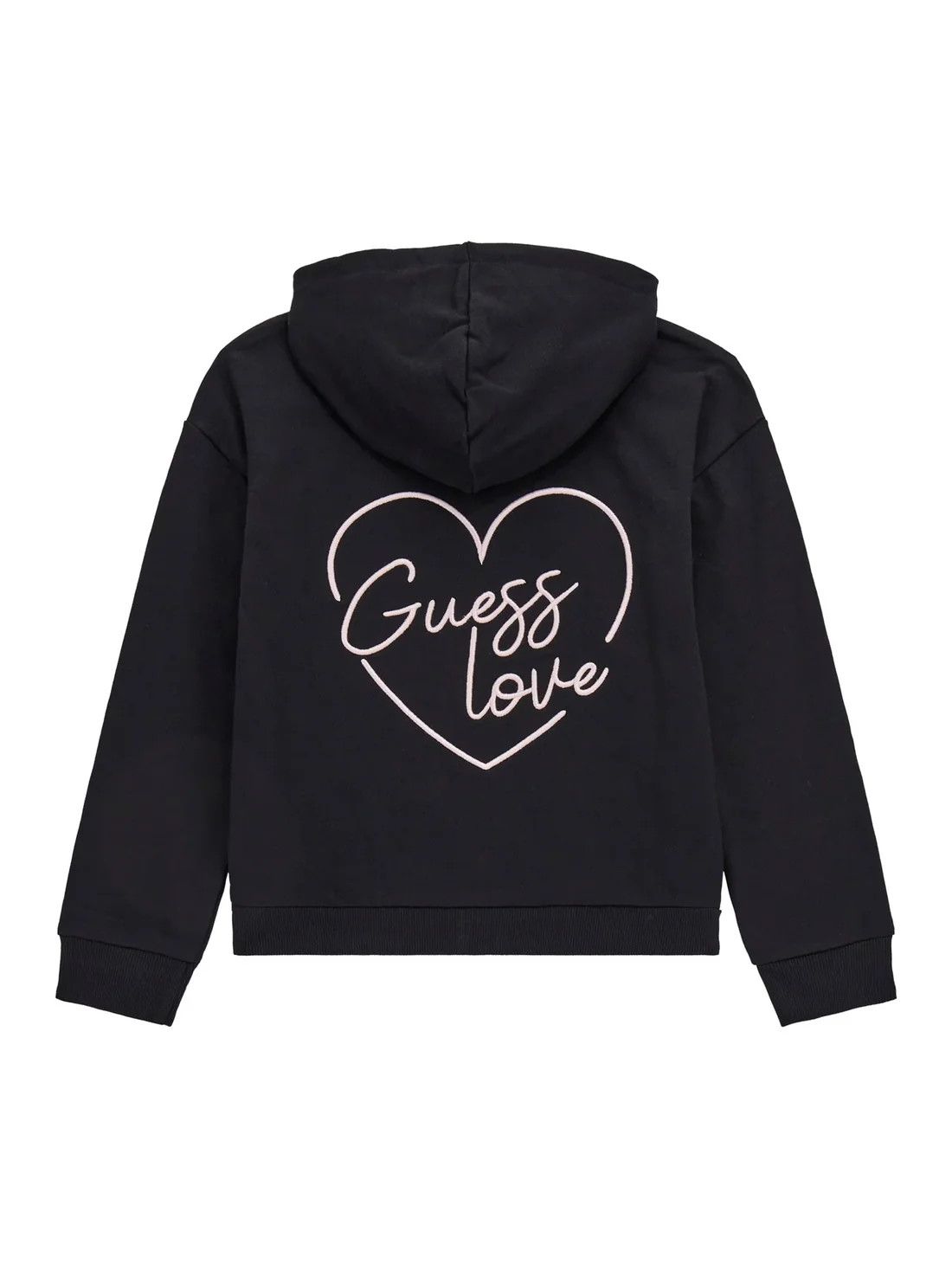 Guess J4YQ07KA6R3 Girl's Long Sleeve Zip Active Hoodie – Jet Black A996