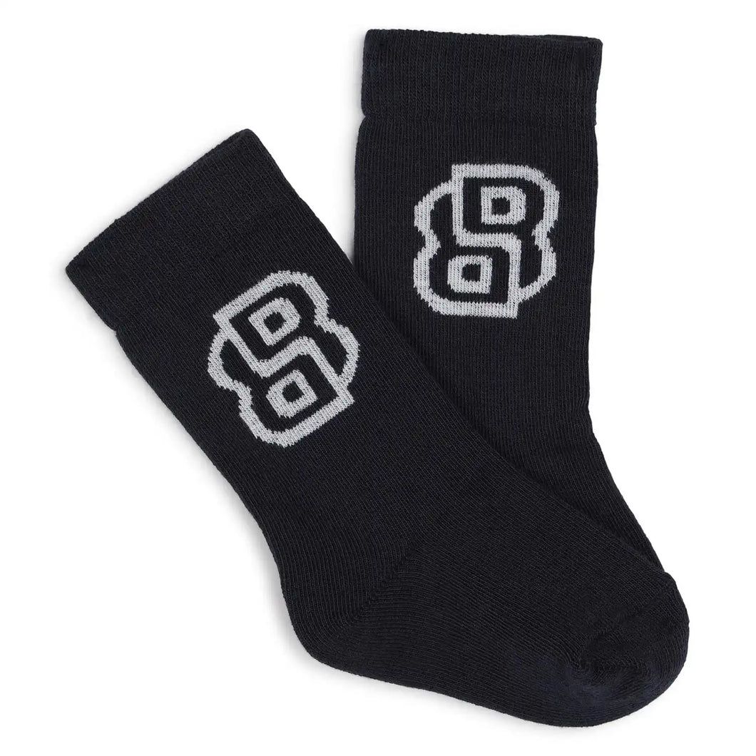 BOSS J51601 Baby Boy's Logo Crew Socks 3PR – Navy