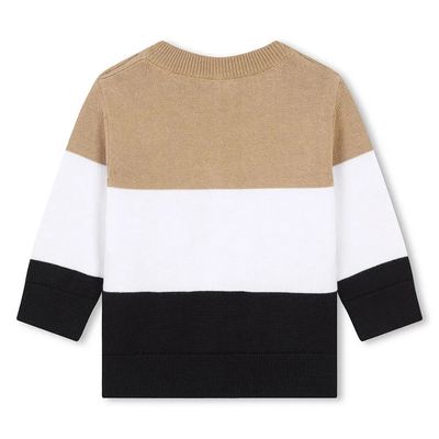 BOSS J51288/J51275 Baby Boy's LS Colorblock Sweater & Cargo Pants Set 2PC/ BROWN- BLACK