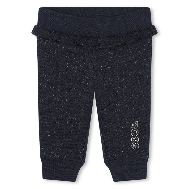 BOSS J51090 Girl's Long Sleeve T-Shirt & Tracksuit Set 3PC – Navy