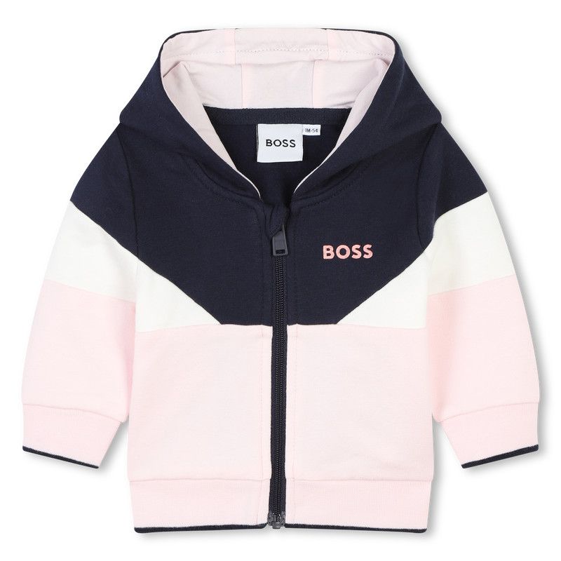 BOSS J51083 Baby Girl's Long Sleeve T-Shirt & Tracksuit Set 3PC – Pink