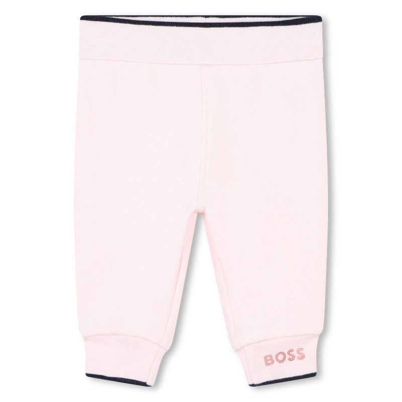 BOSS J51083 Baby Girl's Long Sleeve T-Shirt & Tracksuit Set 3PC – Pink