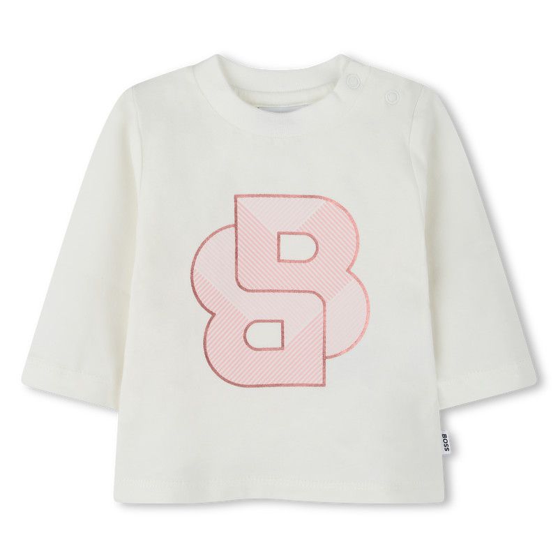 BOSS J51083 Baby Girl's Long Sleeve T-Shirt & Tracksuit Set 3PC – Pink