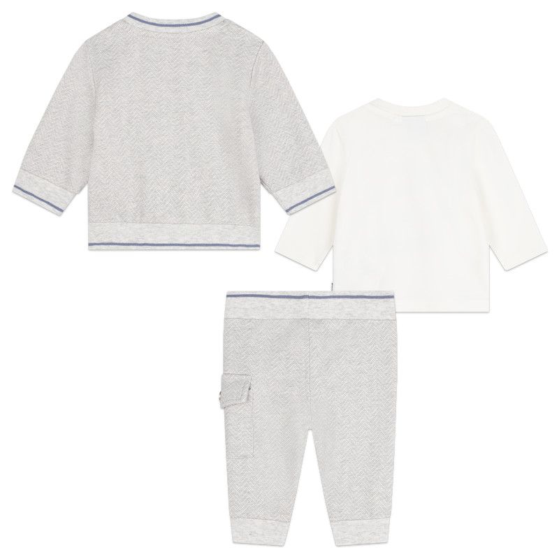 BOSS J51062 Baby Boy's Long Sleeve T-Shirt & Tracksuit Set 3PC – Lt Blue