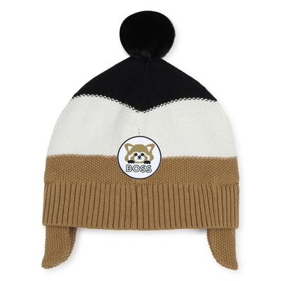 BOSS J51540 Baby Boy's Knit Beanie Hat – Brown