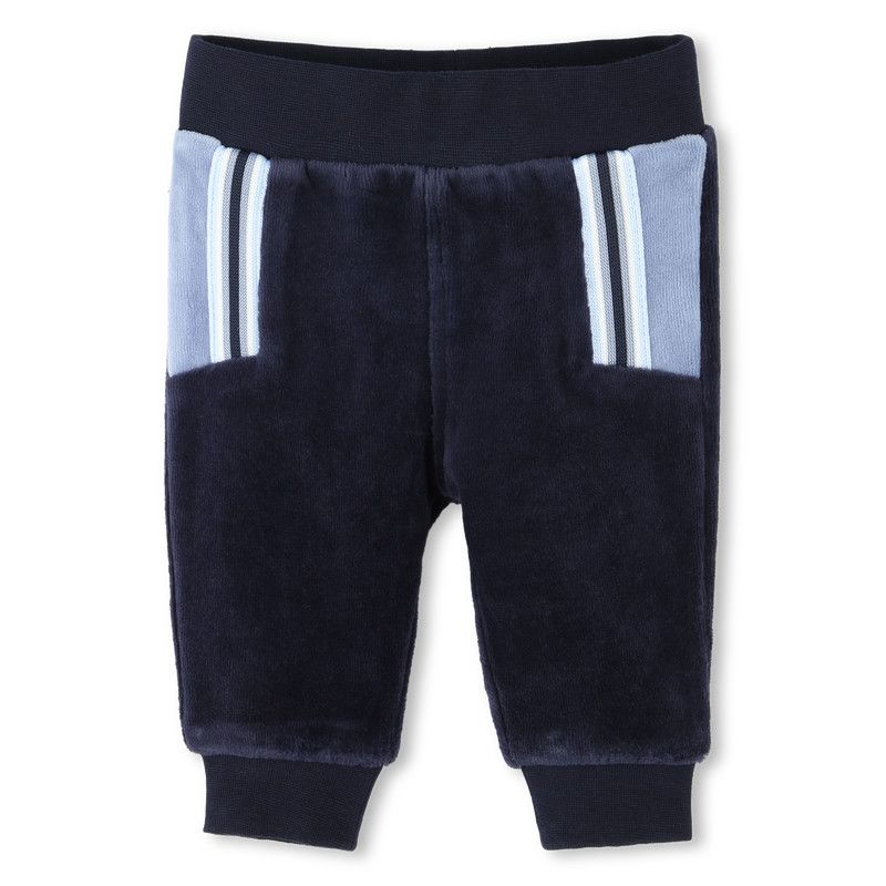 BOSS J51058 Baby Boy's Long Sleeve Velour Tracksuit Set 2PC – Navy