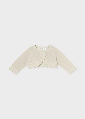 Mayoral 307 Baby Girl's LS Basic Knit Short Cardigan/ CHAMPAGNE