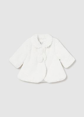 Mayoral 2451 Baby Girl's Long Sleeve Vegan Fur Coat – Crudo