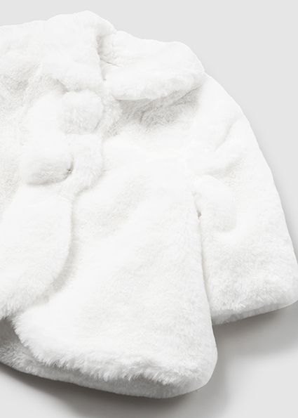 Mayoral 2451 Baby Girl's Long Sleeve Vegan Fur Coat – Crudo