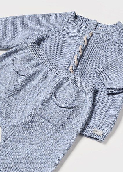 Mayoral 2511 Baby's Long Sleeve Knit Sweater, Pants & Hat Set 3PC – Iceberg Vi