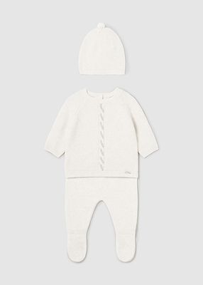 Mayoral 2511 Baby's Long Sleeve Knit Sweater, Pants & Hat Set 3PC – Milk Vig