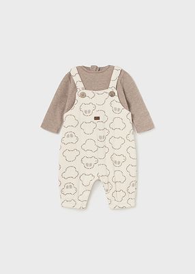 Mayoral 2619 Baby Boy's LS Overall Onesie/ TIRAMISU V