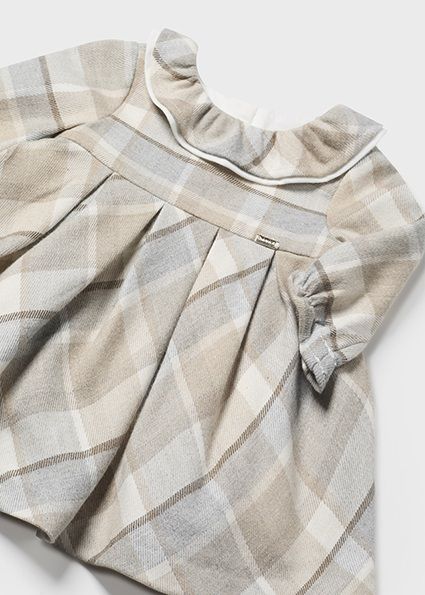 Mayoral 2808 Baby Girl's LS Plaid Dress/ NUEZ