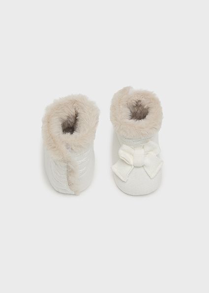 Mayoral 9788 Baby Girl's Knit & Vegan Fur Boots – Crudo