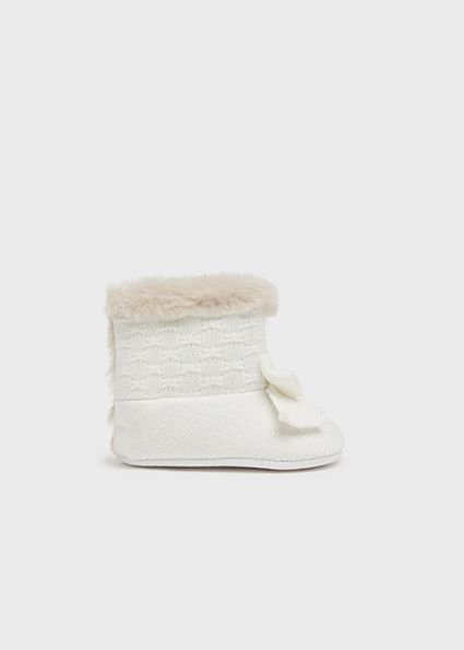 Mayoral 9788 Baby Girl's Knit & Vegan Fur Boots – Crudo
