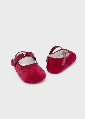 Mayoral 9794 Baby Girl's Velvet Maryjane Shoes – Rojo