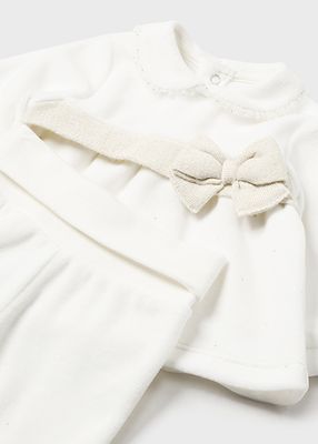 Mayoral 2506 Baby Girl's LS Velvet Bow Top & Pants Set 2PC/ CRUDO
