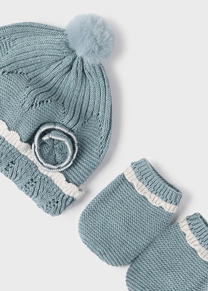 Mayoral 9767 Baby Girl's Knit Hat & Mittens Set 2PC – Iceberg Vig