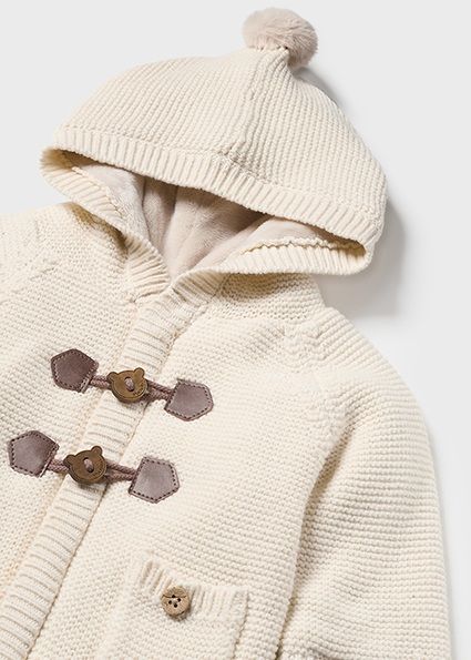 Mayoral 2303 Baby Boy's Long Sleeve Hooded Knit Cardigan – Ceramica