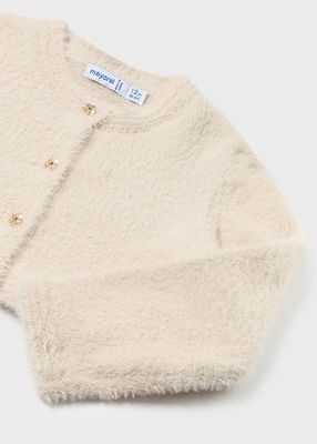 Mayoral 2325 Baby Girl's LS Fluffy Knit Cardigan/ GARBANZO