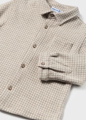 Mayoral 2186/2543 Baby Boy's Long Sleeve Jacquard Shirt & Knit Pants Set 2PC – Latte Vig- Topo