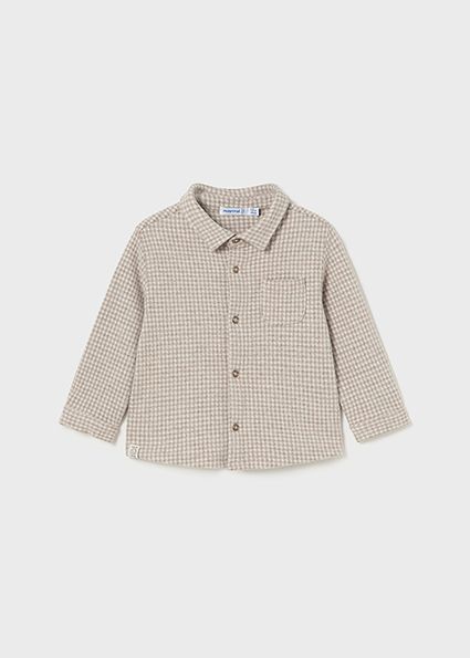 Mayoral 2186/2543 Baby Boy's Long Sleeve Jacquard Shirt & Knit Pants Set 2PC – Latte Vig- Topo