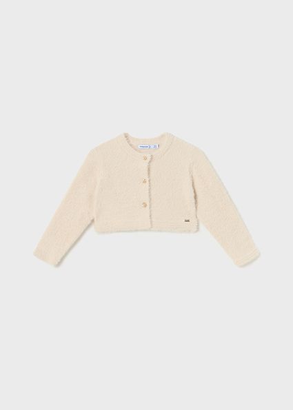 Mayoral 2325 Baby Girl's LS Fluffy Knit Cardigan/ GARBANZO