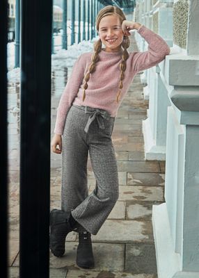Mayoral 7552 Girl's Knit Jacquard Pants – Plomo