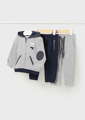 Mayoral 2815 Baby Boy's Long Sleeve Zip Hoodie & 2 Pants Set 3PC – Ceniza Vig