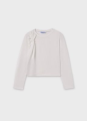 Mayoral 7007 Girl's LS Knotted Top/ CRUDO