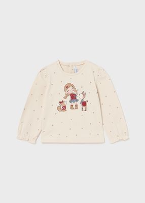 Mayoral 2049/2547 Baby Girl's Long Sleeve T-Shirt & Jeans Set 2PC – Garb-Tomat- Medio