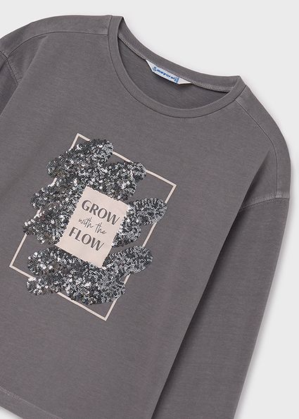 Mayoral 7010 Girl's Long Sleeve "Grow with the Flow" T-Shirt – Sombra