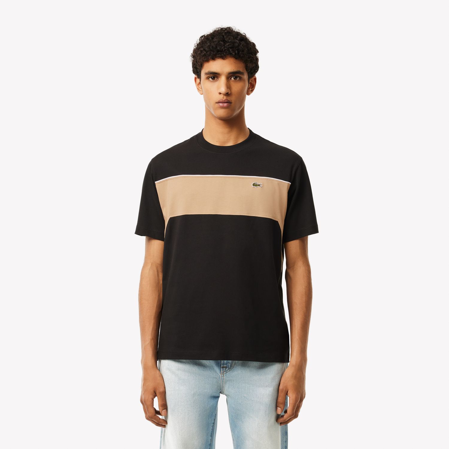 Lacoste TH2853 51 CMB Men’s Sport T-Shirt /BLACK & BEIGE