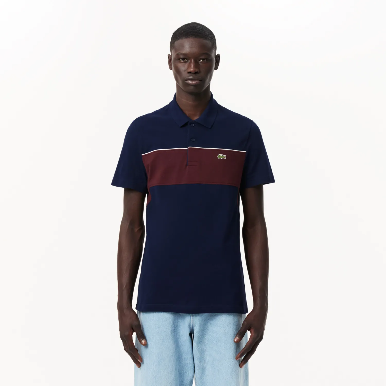 Lacoste PH2847 52 IE3 Men’s Polo/ NAVY  & BURGUNDY