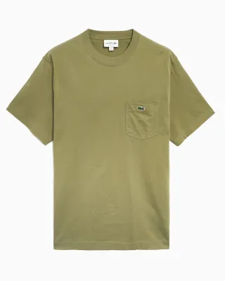 Lacoste TH2827 Men’s SS Round Neck T-Shirt w/ Front pocket /