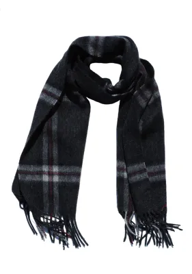 Patrick King 1001TChar Men's Lambswool Tartan Scarf – Thompson Charcoal