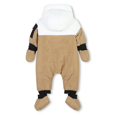 BOSS J51048 Baby Boy's Snowsuit, Mittens & Booties Set/ BROWN