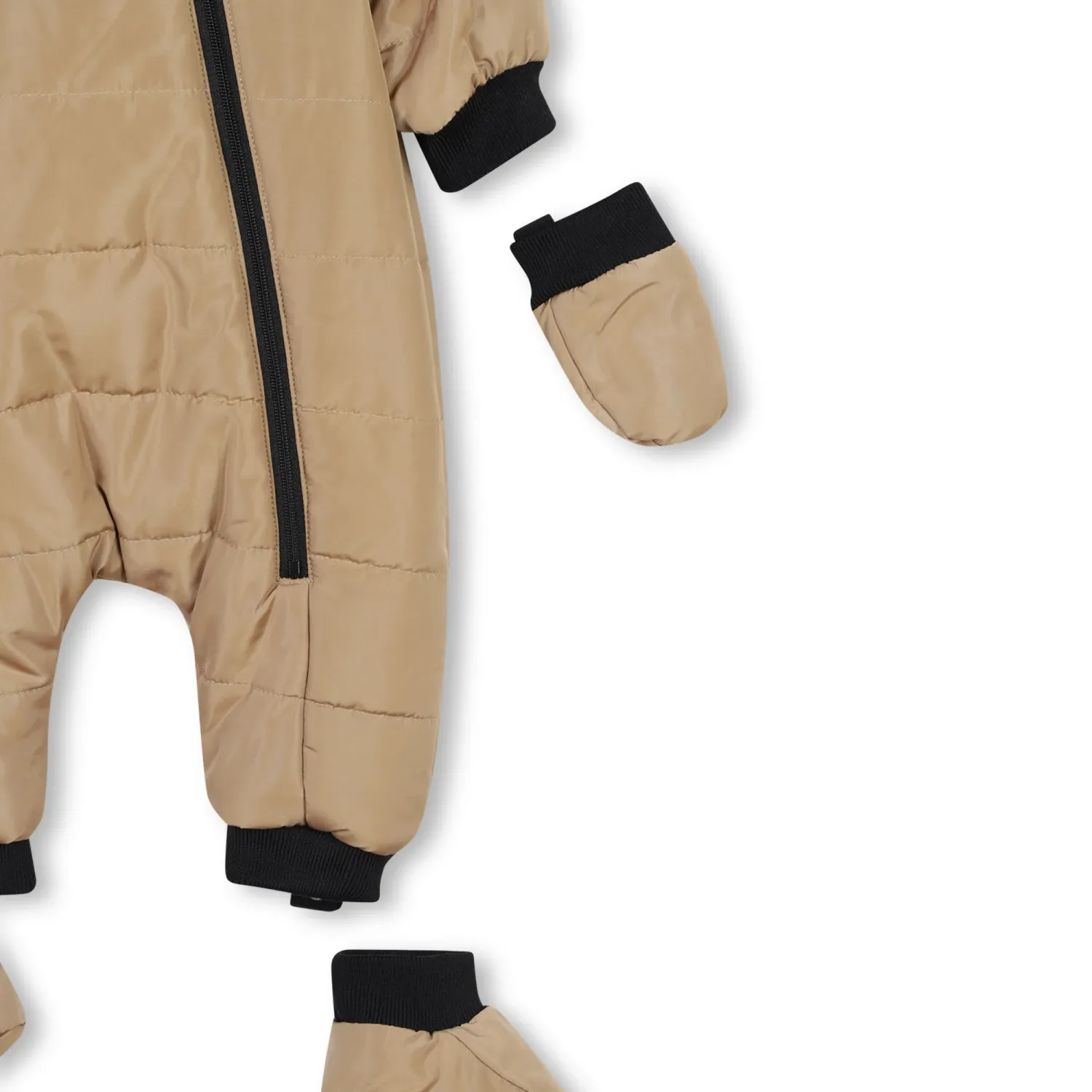 BOSS J51048 Baby Boy's Snowsuit, Mittens & Booties Set – Brown