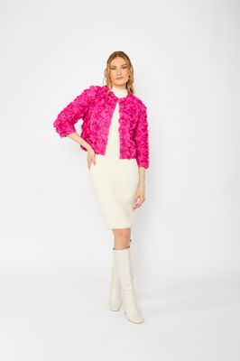 Frank Lyman 249406U Women's Long Sleeve Floral Open Front Cardigan – Pink