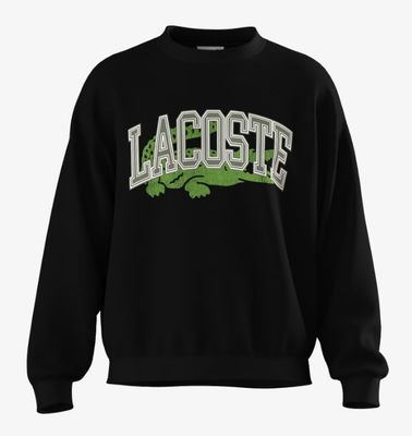 Lacoste SH2850 52 031 Men’s LS Loose  Fit Sweater/Black - LOGO