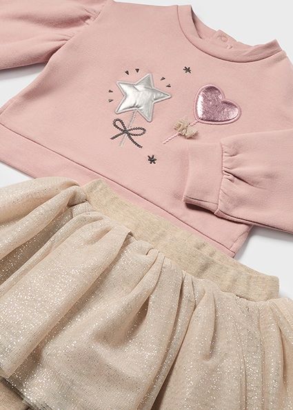 Mayoral 2712 Baby Girl's Long Sleeve Sweater & Tutu Leggings Set 2PC – Rubor