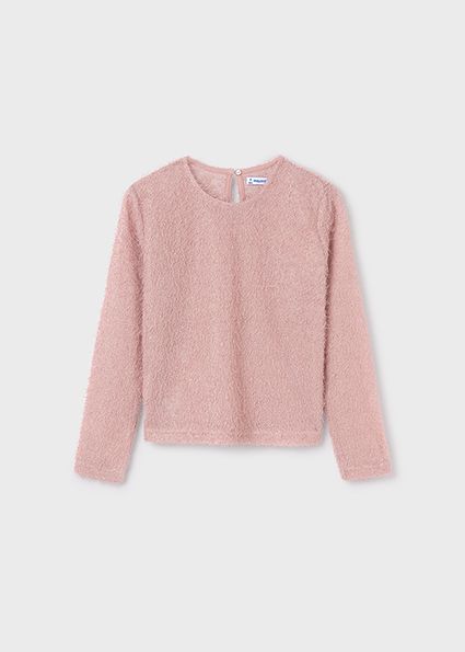 Mayoral 7006 Girl's Long Sleeve Fluffy Top & Camisole Set 2PC – Nude