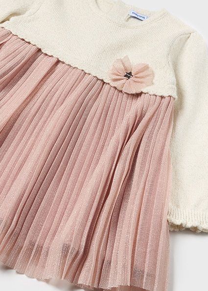 Mayoral 2906 Baby Girl's Long Sleeve Knit & Pleated Tulle – Rubor