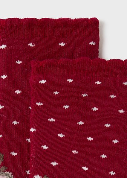 Mayoral 10761 Baby Girl's Reindeer Crew Socks 1PR – Guinda