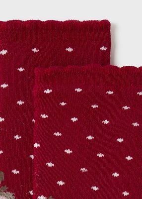 Mayoral 10761 Baby Girl's Reindeer Crew Socks 1PR/ GUINDA