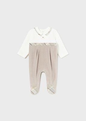 Mayoral 2791 Baby's LS Footed Velour Onesie/ NUEZ