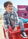 Mayoral 4462 Boy's LS Zip Plaid Jacket/ CLOUDY