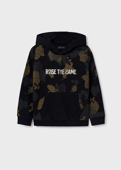Nukutavake 7449 Boy's Long Sleeve "Raise the Game" Hoodie – Negro